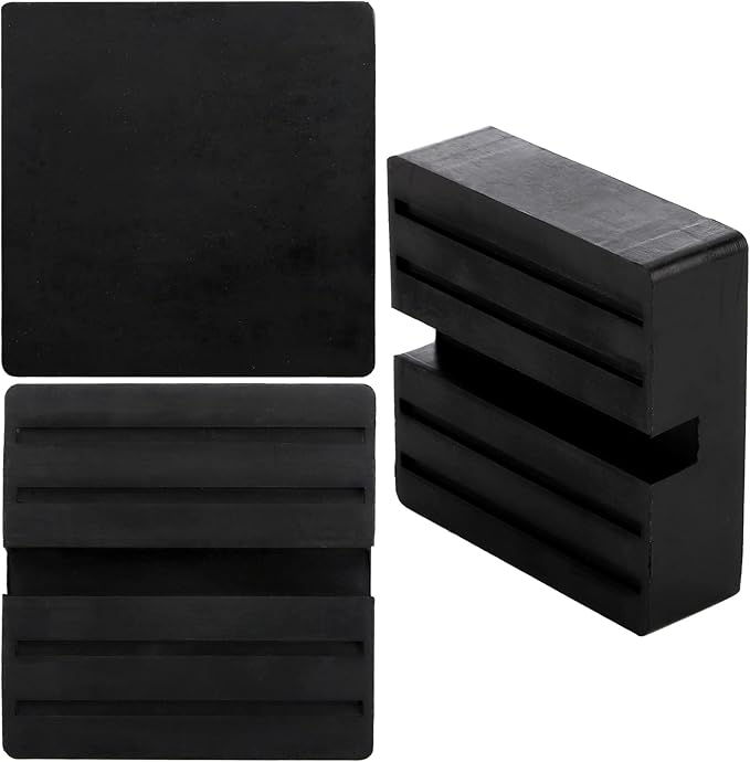 Yesland 6 Pack Universal Floor Jack Rubber Pad - Square Slotted Frame Jack Pad Adapter Black Anti-Slip Rail Pinch Weld Adapter for Car Lift, 3 Inch