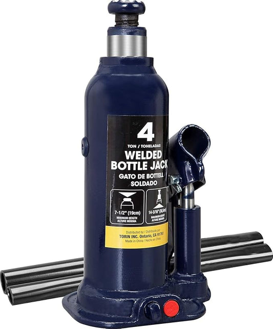 BIG RED 4 Ton (8,000 LBs) Torin Welded Hydraulic Car Bottle Jack for Auto Repair and House Lift, Blue, AT90403UR