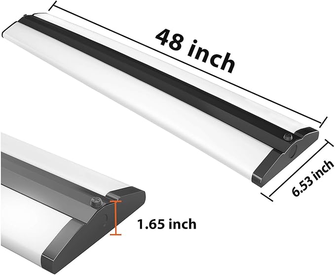 FAITHSAIL 4FT LED Wraparound Light Fixture Ceiling Mount, Ultra Slim 50W LED Garage Light Flush Mount, 4000K Neutral White, 5500 Lumens Office Light, Fluorescent Fixtures Replacement, 4 Pack