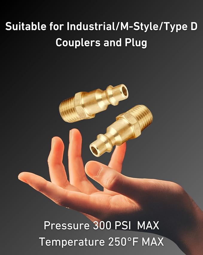 Air Hose Fittings, (28 Piece) Quick Connect Air Compressor Accessories Kit, Brass Industrial Air Coupler and Plug Kit - 1/4 Inch NPT Fittings
