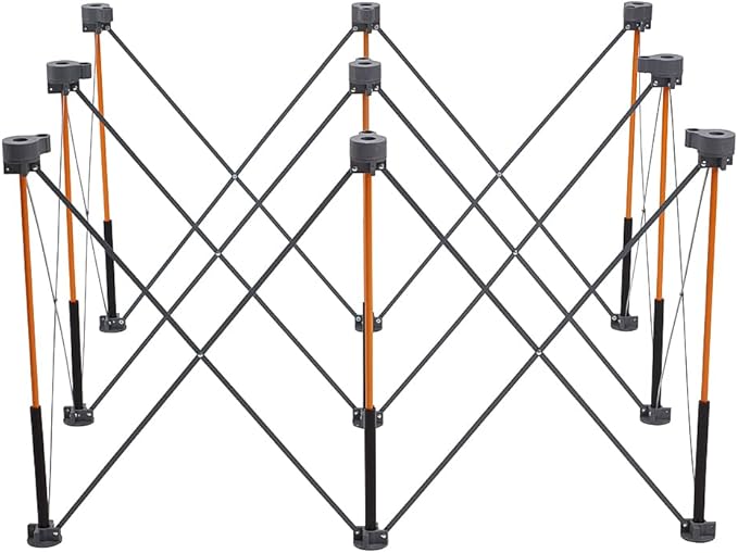 Bora Centipede 30in Folding Work Table Set - No Assembly 9-Strut Collapsible Table 3500lb Weight Limit - 4x4ft Mobile Work Station with Storage Bag, Foldable Work Bench Table - CK9S, Orange/Black