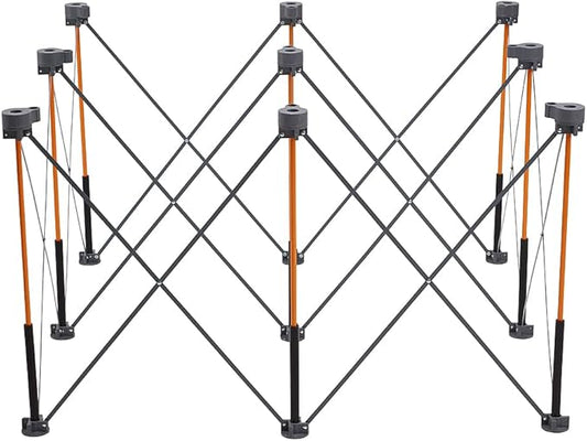 Bora Centipede 30in Folding Work Table Set - No Assembly 9-Strut Collapsible Table 3500lb Weight Limit - 4x4ft Mobile Work Station with Storage Bag, Foldable Work Bench Table - CK9S, Orange/Black
