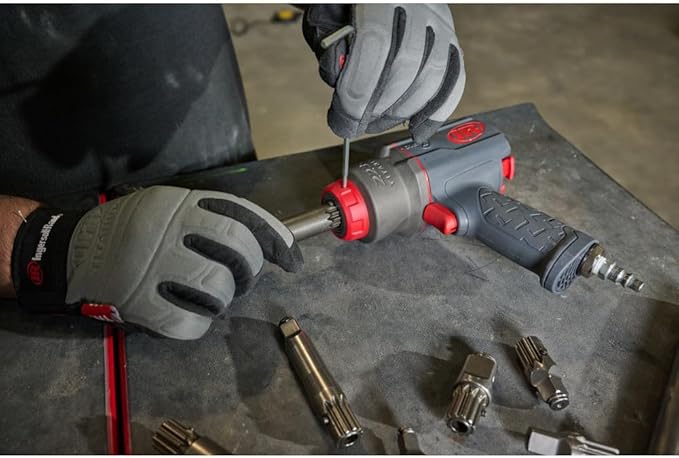 Ingersoll Rand 2236QPTIMAX DXS2 1/2" Air Impact Wrench, Quiet, 1500 ft-lb Torque, Titanium Hammercase, Pin Retainer, Pistol, Interchangeable Anvil, Multi-functional Tool