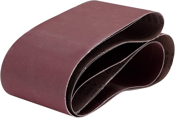 uxcell 2pcs 6" x 89" Sanding Belts 320 Grits Aluminum Oxide Abrasive Belt Sander Paper Sanding Papers for Metal Wood Grinding Polishing, Reddish Brown