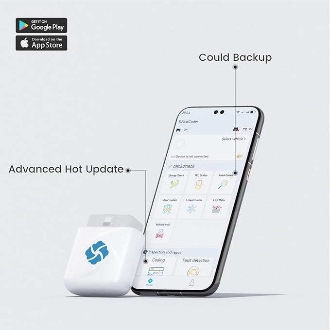 DFirst OBD2 Scanner Diagnostic Tool Bluetooth One-Click Apps, Customizations, Check Engine Code Reader Car Scanner for Volkswagen BMW Porsche Audi Mercedes Mini (iOS/Android,Upgrade VIN Full Package)