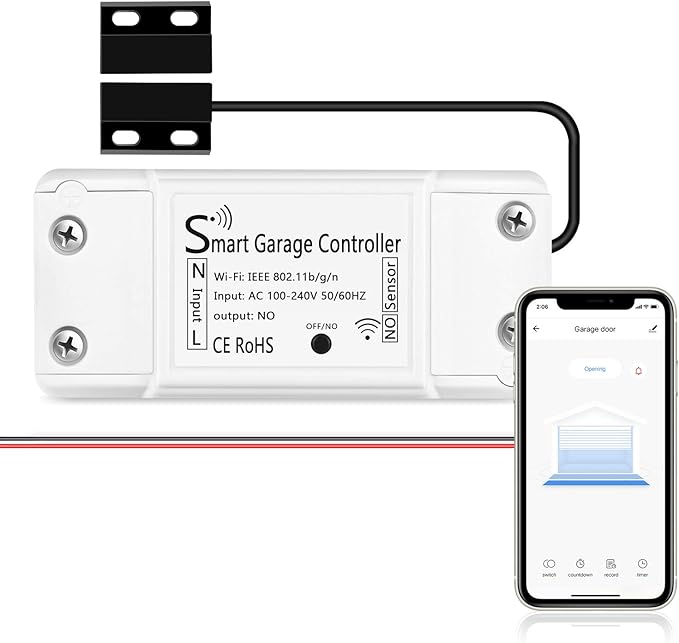 AGSHOME Smart Wi-Fi Garage Door Opener Remote, APP Control, Compatible with Alexa, Google Assistant, No Hub Needed with Smartphone Control