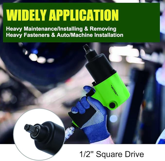 Air Impact Wrench 1/2 Inch 5-Speed Pneumatic Square Drive Heavy Duty 520ft-Lbs Max Loosening Torque Pneumatic Impact Wrench Twin Hammer Impact Gun for Automobile Repair