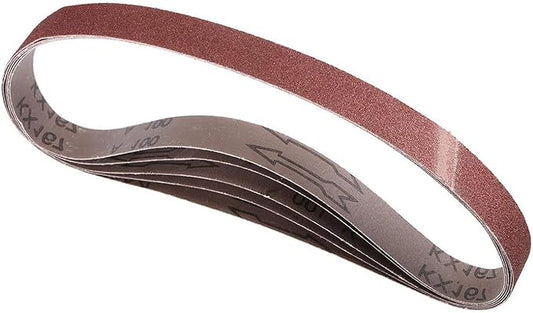 5 Pack 1 x 30 inch Sanding Belts 100 Grit Sanding Paper, Aluminum Oxide Abrasive Sander Belts for Metal Grinding Woodworking