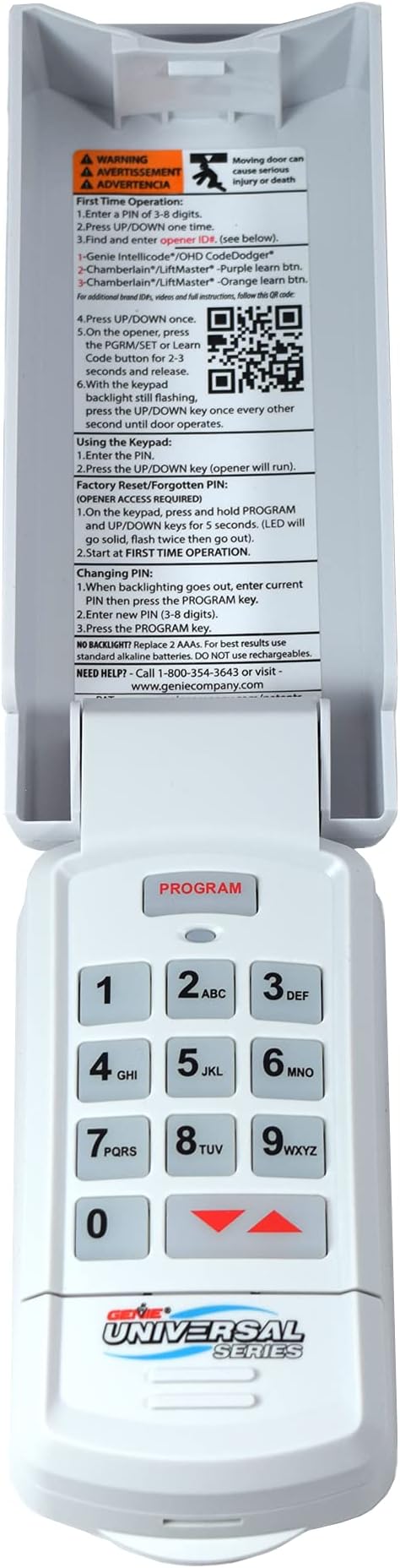 Genie Genuine GUK-R Wireless Universal Garage Door Opener Keypad, Compatible with LiftMaster, Chamberlain, Genie, Craftsman and More