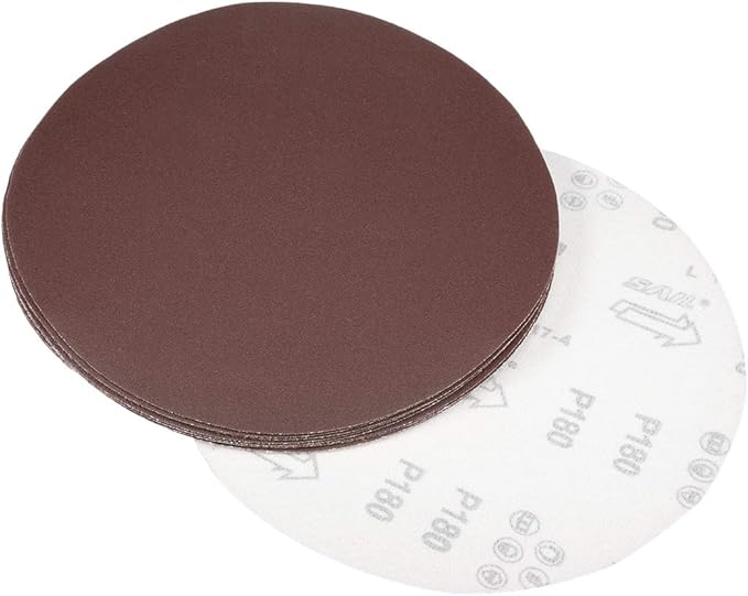 uxcell 9 Inch Sanding Disc 180 Grits Flocking Sandpaper for Sander 10 Pcs