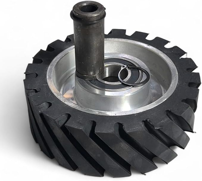 6" x 2" Belt Grinder Contact Wheel,Belt Sander Bearings Serrated Rubber Contact Wheels With 2 heavy Duty bearing 6205 RS