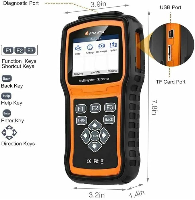 FOXWELL NT530 for Honda Acura - All Systems, All Maintenance Service - Bidirectional Diagnostic Scan Tool OBD2 Scanner Automotive Code Reader ABS Bleed SRS Airbag SAS TPMS TPS EPB Oil Reset CKP