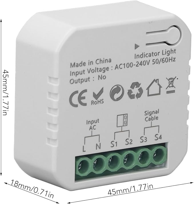 Garage Door Opener, Smart Garage Door Controller with APP Remote Control, Real Time Monitoring, and Time Setting Function for Zigbee, Gate Openers (US Plug)