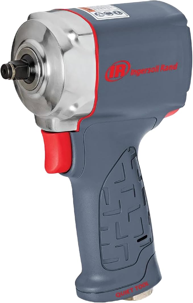 Ingersoll Rand 15QMAX 3/8" Air Impact Wrench, Quiet, Ultra Compact, 475 ft-lbs Nut-busting Torque,