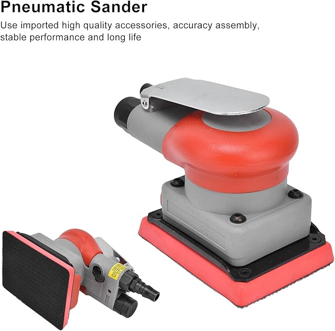 Random Orbit Air Palm Sander, 3 in 4 in, one eighth in Orbit, 10,000 Max OPM, Air Squares Sanding Machine, Electric Orbit Sander, Non Vacuum Orbital Sander for Wood Sanding, Car Waxing, etc