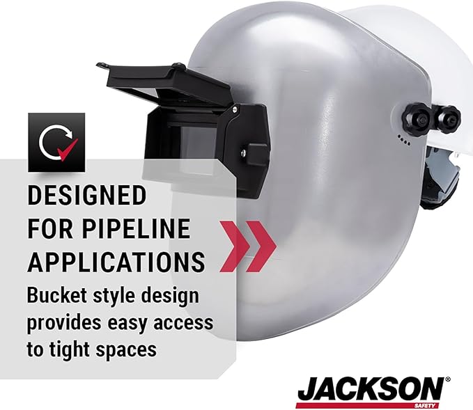 Jackson Safety PL 280 Pipeline Welding Hood - Flip Front Welding Helmet - Shade 10, ANSI Z87.1 (Multiple Headgear Styles and Colors)