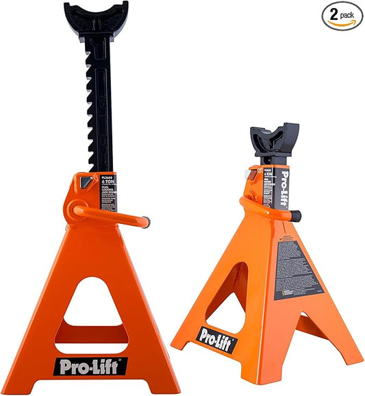 Pro-LifT Heavy Duty 6 Ton Jack Stands Pair - Double Locking Pins - Handle Lock and Mobility Pin for Auto Repair Shop with Extra Safety