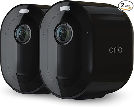 Arlo Pro 5S 2K Spotlight Camera - 2 Pack - Security Cameras Wireless Outdoor, Dual Band Wi-Fi, Color Night Vision, 2-Way Audio, Home Security Cameras, Home Improvement, Black – VMC4260B