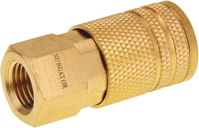 SUNGATOR 8-Piece 1/4" NPT Air Hose Fittings, Solid Brass 1/4'' Air Line Quick Connect Fittings, 1/4 Inch Coupler and Plug Kit, Compressor Accessories, Quick Connect Hose Repair Kit