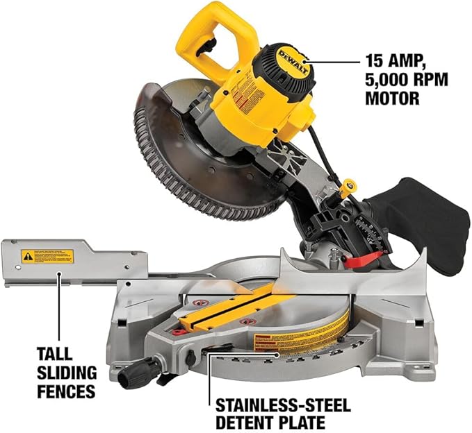DEWALT Miter Saw, Single Bevel, Compound, 10-Inch, 15-Amp (DWS713)