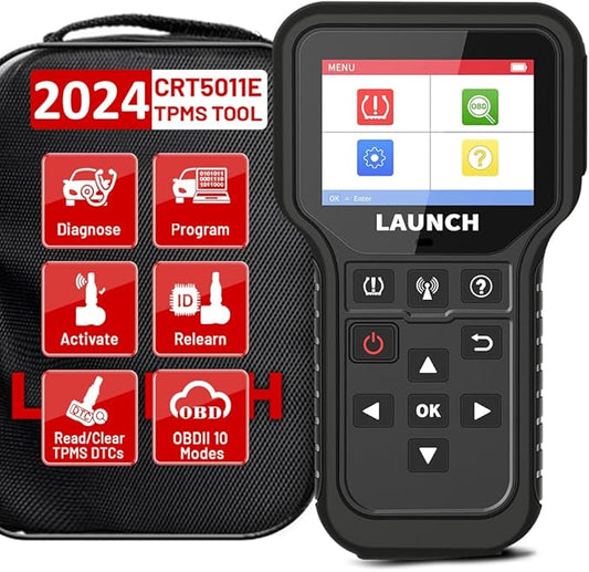 LAUNCH CRT5011E TPMS Relearn Tool, 2024 TPMS Sensor (315+433MHz) Read/Activate/Relearn/Reset Scanner Tool, Lifetime Free Update,OBD2 Code Reader, Tire Pressure Monitor System Diagnostics Tool