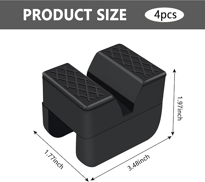 3 Ton Car Jack Stand Pads,Slotted Rubber Pinch Weld Jack Adapter for Protecting Car Chassis,Universal Car Accessories Car Jack Pad for Most Car,Truck,SUV,RV,Van (4PCS)