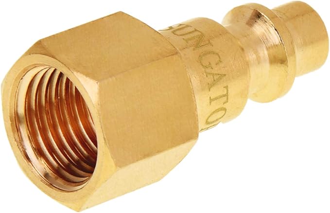 SUNGATOR 12-Piece 1/4'' NPT Air Tool Fittings, Solid Brass Air Line Quick Connect Fittings, 1/4 Inch Compressor Accessories, Brass 1/4'' Coupler and Plug Kit, Quick Connect Hose Repair Kit