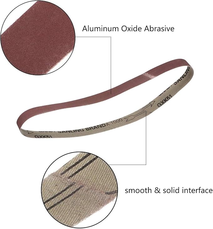 3 Pack 1 x 30 inch Sanding Belt 1000 Grit Sanding Paper, Aluminum Oxide Abrasive Sander Belts for Metal Grinding Woodworking
