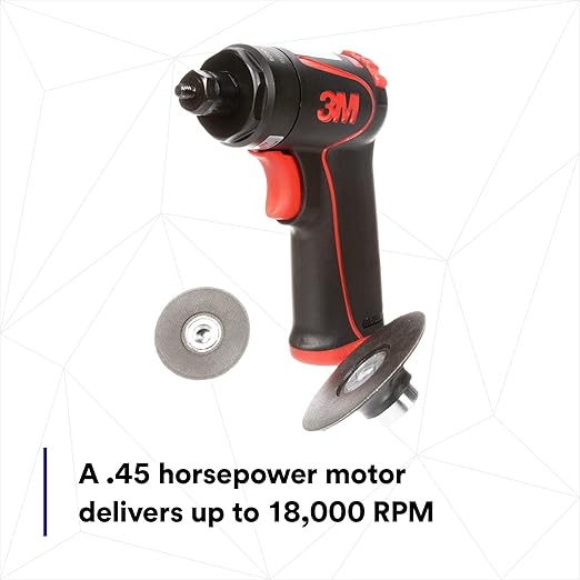 3M Pistol Grip Disc Sander, 33577, 18,000 RPM, 50mm and 75mm, 1 per box, Automotive Tool for Abrasive Disc Grinding, Weld Cleanup, Paint-Stripping