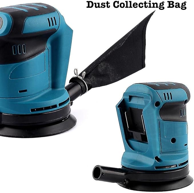 Random Orbit Sander, 5'' Cordless Orbital Sander, Brushless Palm Sander Fit for Makita 18V Battery & Others, 6 Speed Max. 24000RPM, Hook & Loop, Dust Collector