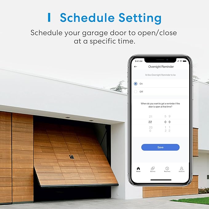 meross Smart Garage Door Opener Remote, APP Control, Compatible with Alexa and SmartThings, Multiple Notification Modes, No Hub Needed