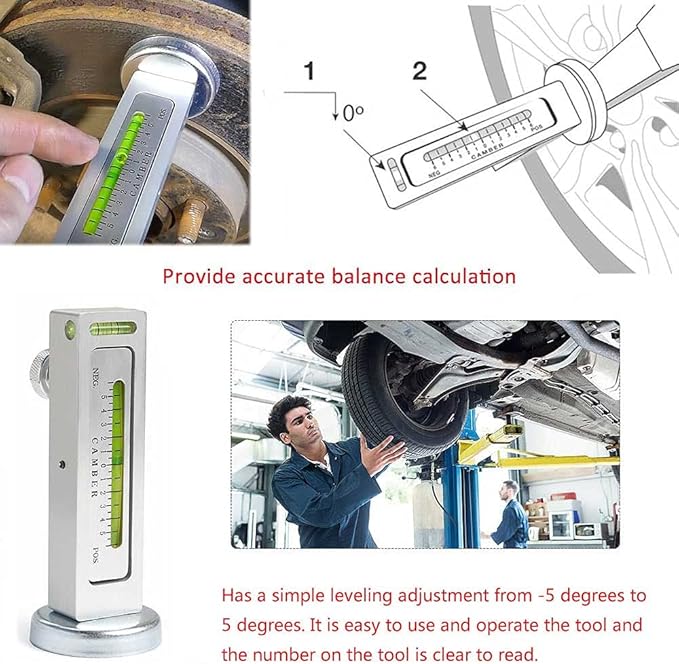YQABLE Camber Gauge Castor Strut Wheel Alignment Adjustable Gauge Tool Camber Gauge Castor Strut Wheel Alignment for Car Truck