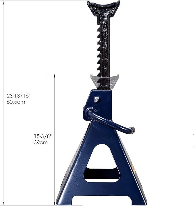 TCE 6 Ton (12,000 LBs) Capacity Double Locking Steel Jack Stands, 2 Pack, Blue, AT46002AU