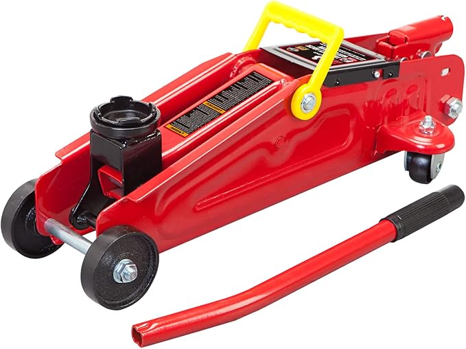 BIG RED TAM820014S Torin Hydraulic Trolley Service/Floor Jack with Blow Mold Carrying Storage Case, 1.5 Ton (3,000 lb) Capacity, Red