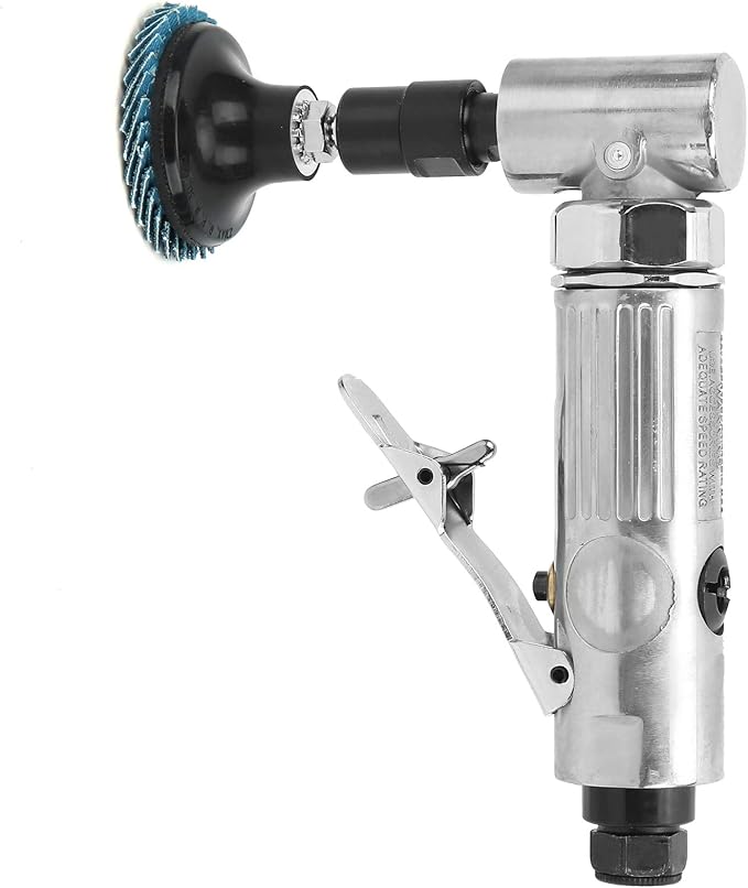 Mini Air Sander Right Angle Air Die Grinder 20000-25000rpm Pneumatic Grinding Polishing Tool Kit with Emery Disk Car Polisher Sets for Auto Body Work(European Connector)