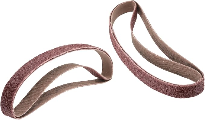 uxcell 2pcs 2-1/2" x 16" Sanding Belts 80 Grits Aluminum Oxide Abrasive Belt Sander Paper Sanding Papers for Metal Wood Grinding Polishing, Reddish Brown
