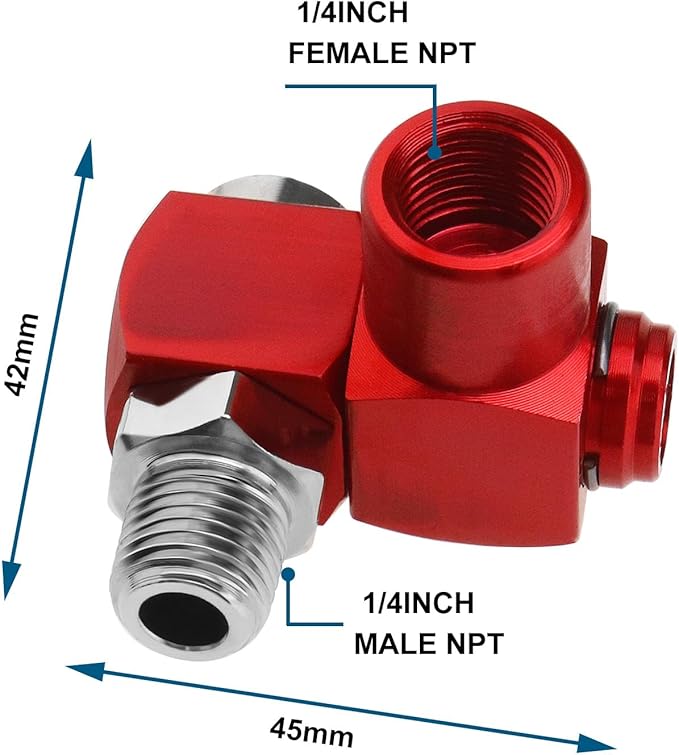 The Lord of the Tools 2PCS 1/4 Inch NPT 360 Degree Swivel Air Hose Connector DYWX01 Air Fitting Pneumatic Tool Adapter for Grinders Sanders Drills