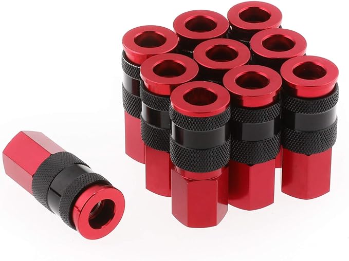 WYNNsky Air Hose Fitting, AMT Style Universal Air Coupler with 1/4''NPT Female Threads, 10 Pieces Air Compressor Accessories Fittings