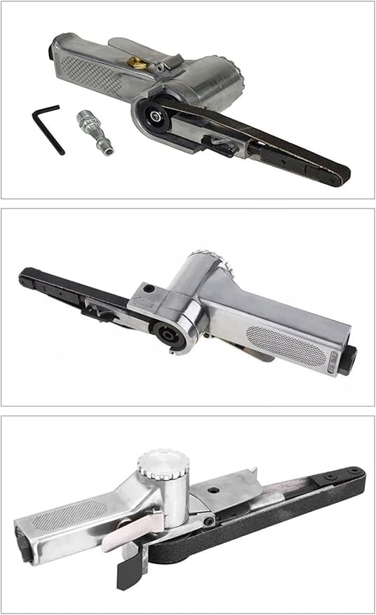 Mini Air Belt Sander, Pneumatic Handheld Angle Grinder Tool for Wood Metal Sanding Grinding (330x10mm)