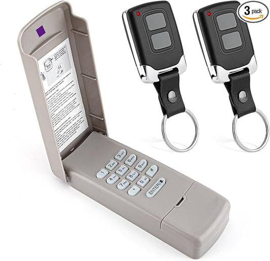 LAWOHO Purple Learn Button 377LM Wireless Keypad 371LM 373LM Keyring Remote Control Compatible with Liftmaster Chamberlain Craftsman 139.53753 139.53985D 950CD Garage Door Opener 315Mhz Security +