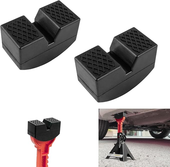 Donext Jack Pad Adapter for Jack Stands 3 Ton Rubber Frame Rail Protector Jack Pad Adapter 2 Pack