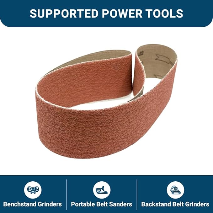 Benchmark Abrasives 2" x 36" Ceramic Sharpening Sanding Belts for Grinding Deburring Polishing Rust Removal on Metal, Stainless Steel, and Carbon Steel, Use with Belt Disc Sander (6 Pack) - 36 Grit