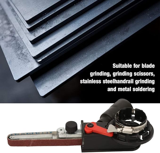Mini Belt Sander Sanding Head Adapter, M10 Angle Grinder Belt Sander with Two Working Walls, Convert Your Angle Grinder To Belt Sander, for Electric Angle Grinder