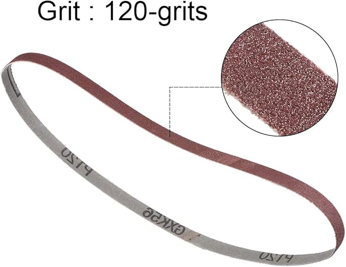 10 Pack 3/8 x 21 inch Sanding Belts 120 Grit Sanding Paper, Aluminum Oxide Abrasive Sander Belts for Metal Grinding Woodworking