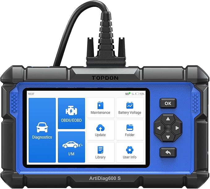 OBD2 Scanner TOPDON AD600S Scan Tool, Code Reader, Diagnostics Scanner for ABS/SRS/AT/Engine, 9 Reset Services, Oil/Brake/BMS/SAS/DPF/TPMS/ETS Reset/ABS Bleeding/Injector Coding, Free Lifetime Upgrade