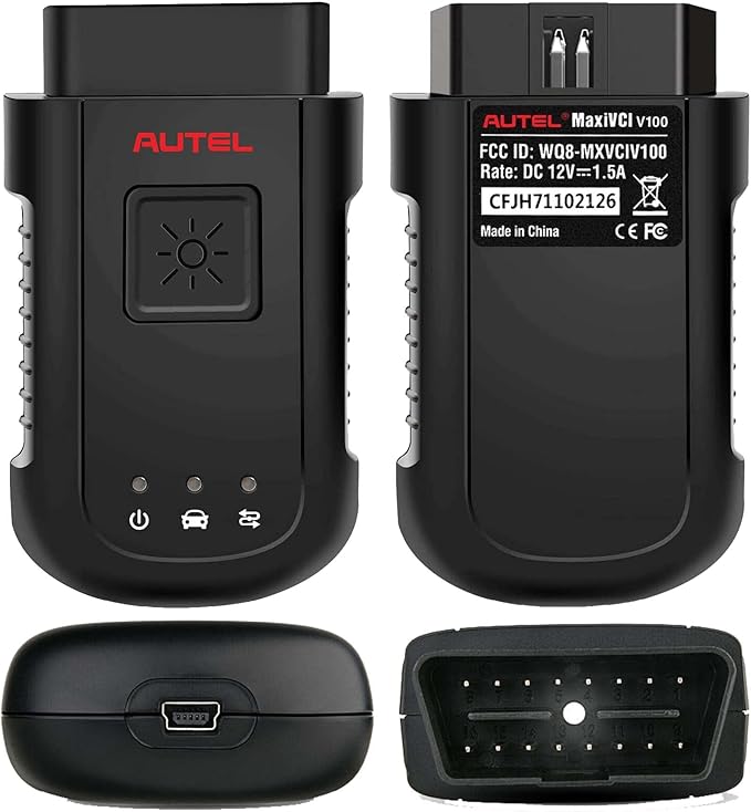 Autel MaxiVCI V100 Bluetooth Vehicle Communication Interface OBD Scanner Comprehensive Diagnostics Work with MS906BT, MK906BT, MS906TS, MK908, MS908, MS908S Pro, MS908 Pro, MK908P, MaxiSYS Elite