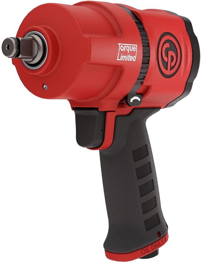 Chicago Pneumatic CP7748TL - 1/2 Inch Air Impact Wrench, Torque Limited, Pistol Handle, Max Torque Reverse Output 960 ft.lbs / 1300 Nm - 7000 RPM, Twin Hammer