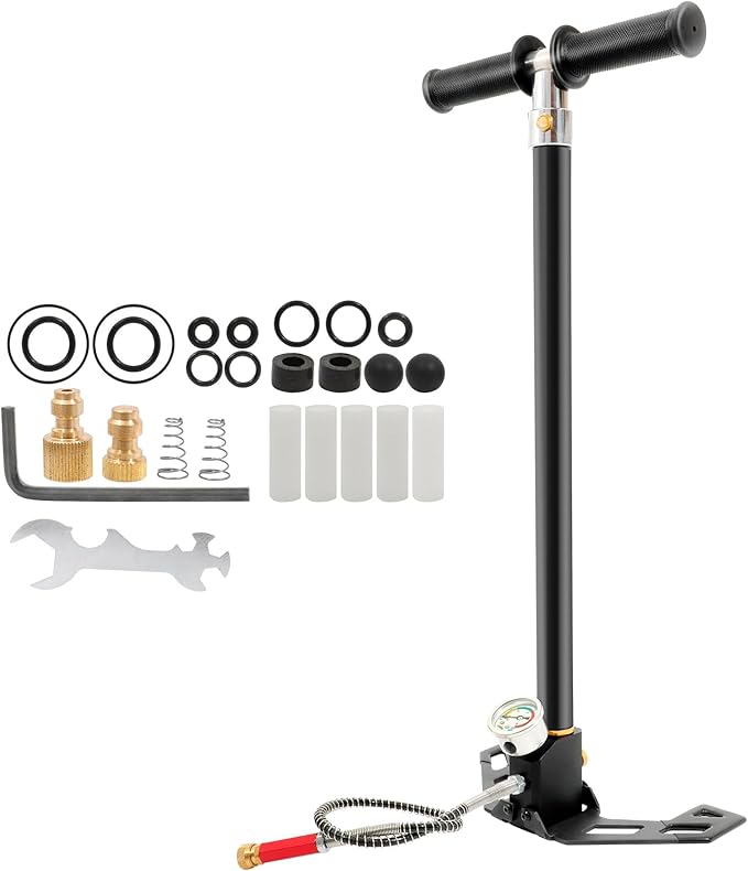 30Mpa 4500Psi PCP Hand Pump,4 Stage PCP Hand Pump Air Compressor,High Pressure Hand Pump,Stainless Steel,Suitable for PCP Air Guns,Paintball Gun,HPA Gas Tanks,Tire Inflation