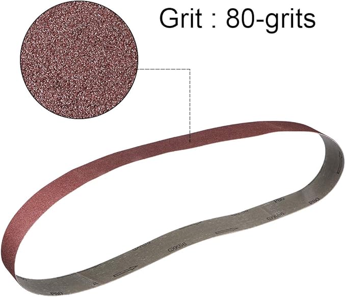 uxcell 2 x 48 Inch Sanding Belt 80 Grit Sand Belts for Belt Sander 3pcs