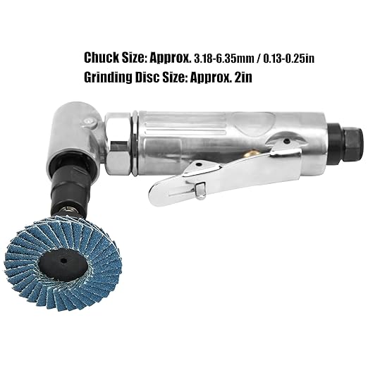 Mini Air Sander, AG‑315BS Right Angle, 20000-25000rpm Ball Bearing Construction Pneumatic Grinding Polishing Tool with Emery Disk for Auto Body Work(Japanese Connector)
